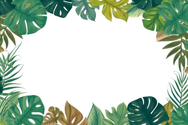 Photo a flat color tropical border