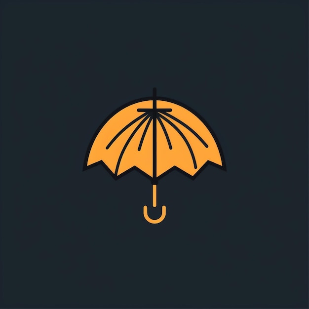 flat color umbrella logo vector