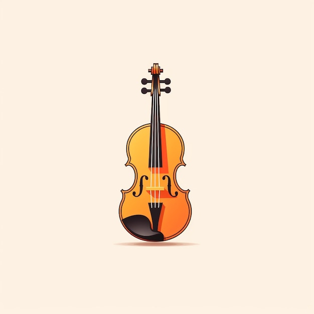 Photo flat color violin logo vector