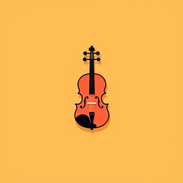 flat color violin logo vector