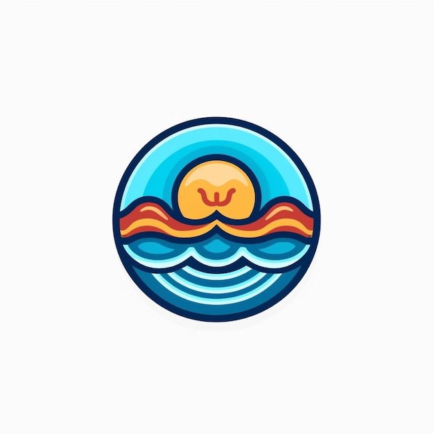 flat color water logo vector