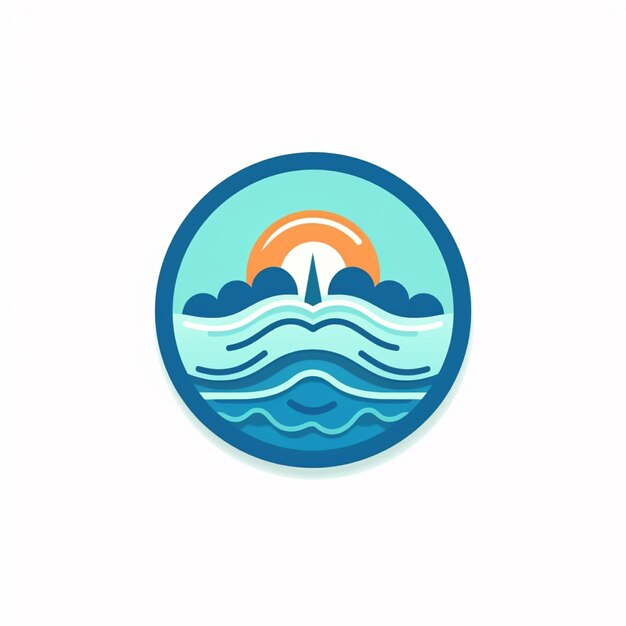 flat color water logo vector