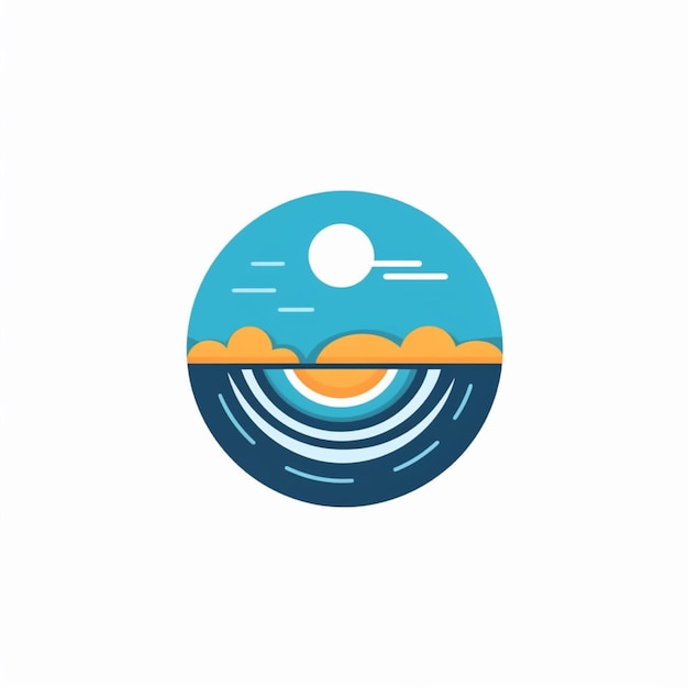 flat color water logo vector