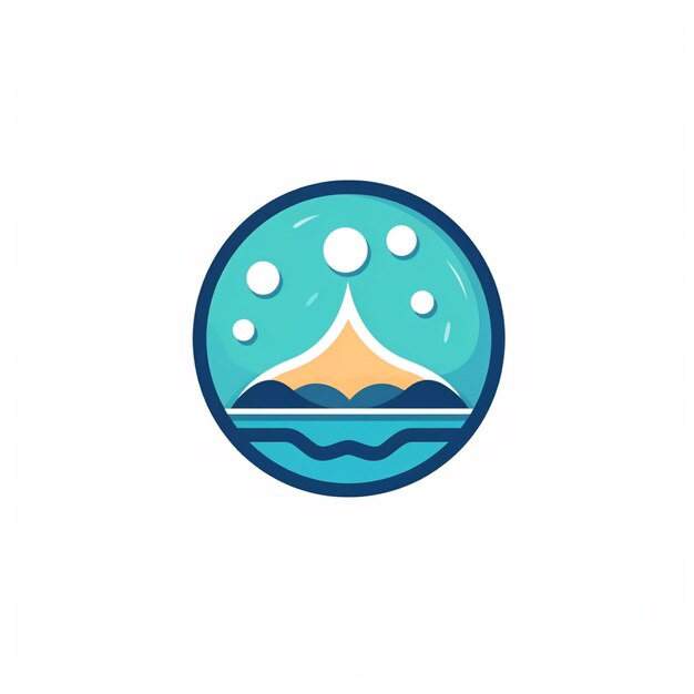 flat color water logo vector