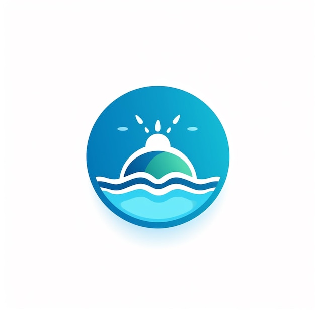 flat color water logo vector