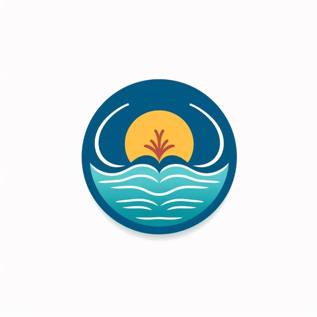 flat color water logo vector