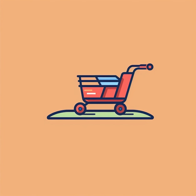 flat color wheelbarrow logo vector