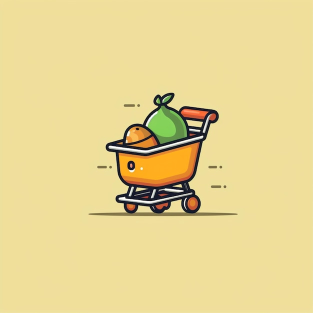 평평한 색의 wheelbarrow 로고 터