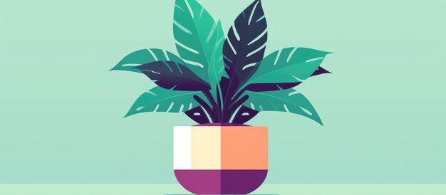 Photo flat colorful home plant icon