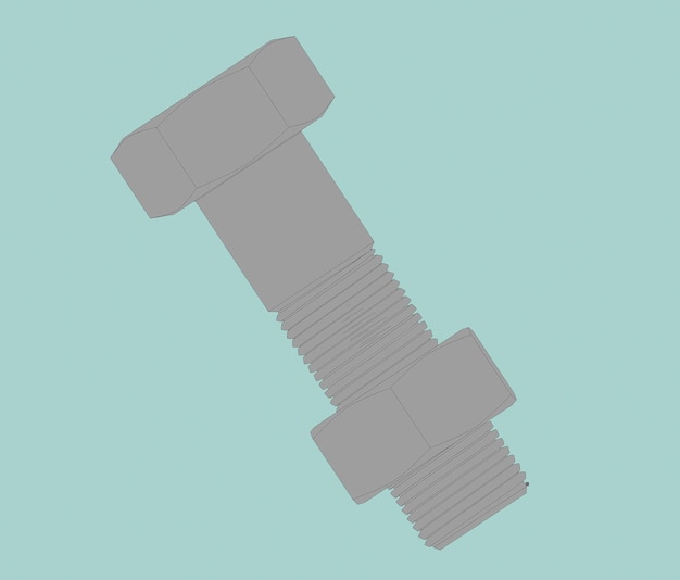 緑の背景にボルトとナットのフラット概念図
