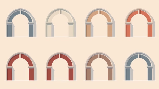 Flat Design Arches A Series Of Simple Construction Shapes