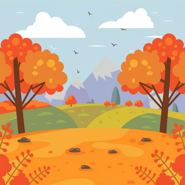 Flat design autumn background