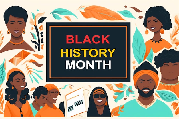 Photo flat design for black history month background in a free vector