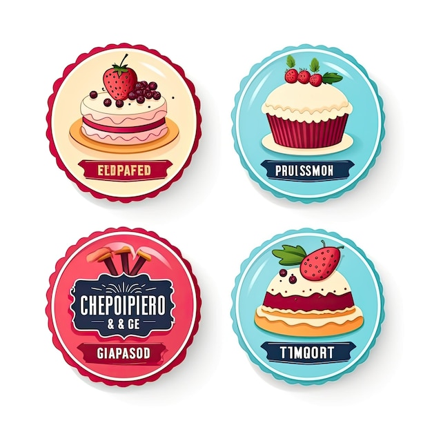 flat design of cake label badge