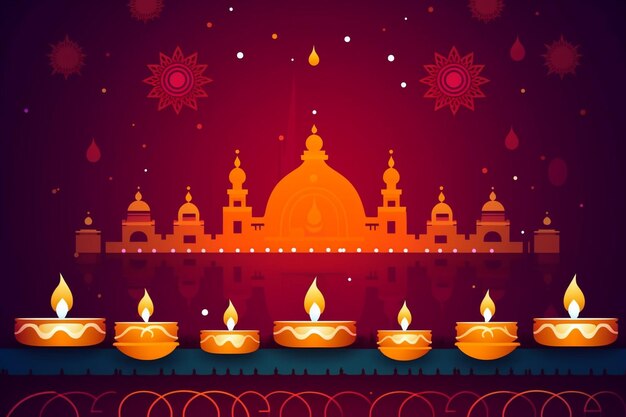 Flat design diwali background