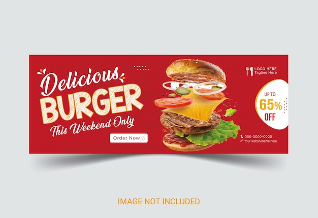 Photo flat design of food facebook cover