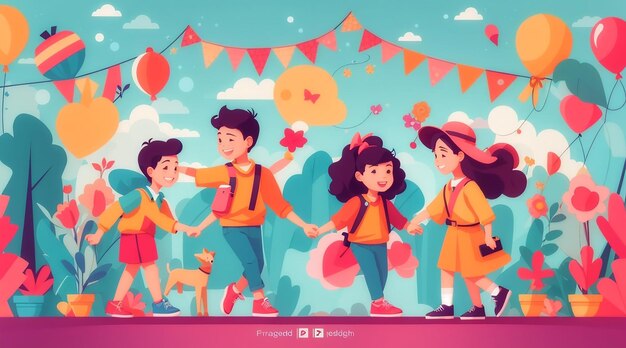 Flat design friendship day background