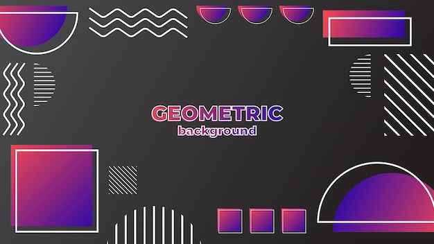 Photo flat design geometric background with purple memphis pattern