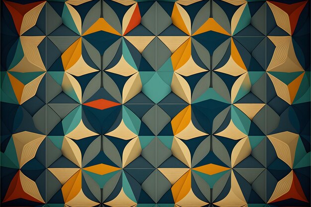 flat design geometric pattern background, ai generated