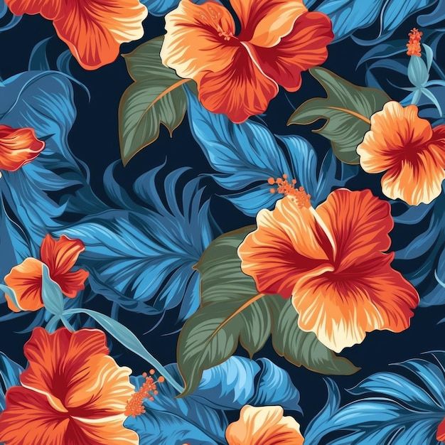 Flat design hawaiian shirt pattern design