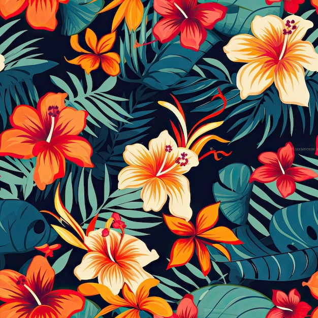 Flat design hawaiian shirt pattern design