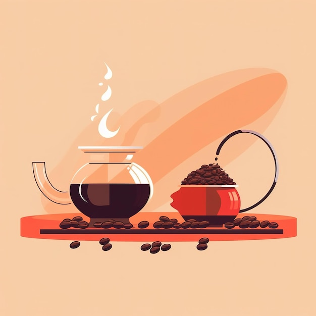 Flat design illustration coffee
