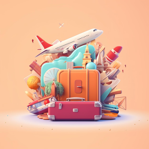 flat design illustration retirement travel