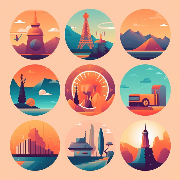 flat design illustration retirement travel