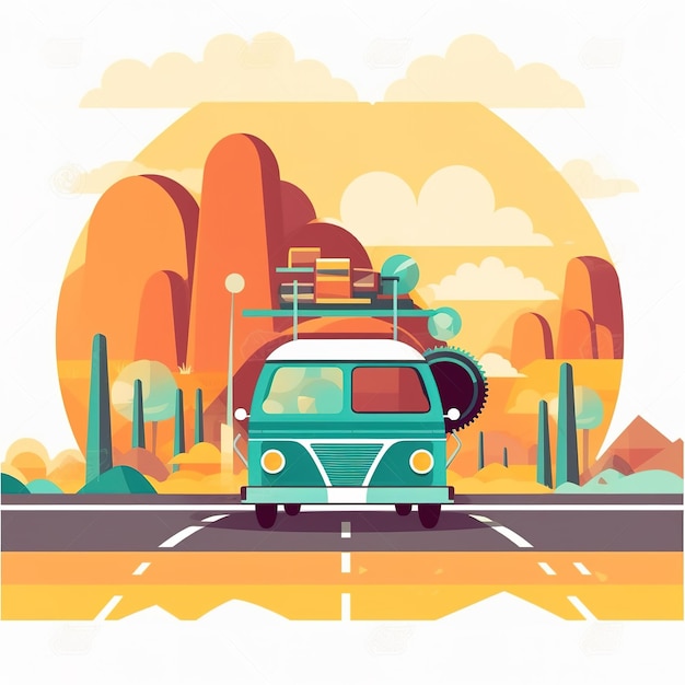 Photo flat design illustration retirement travel