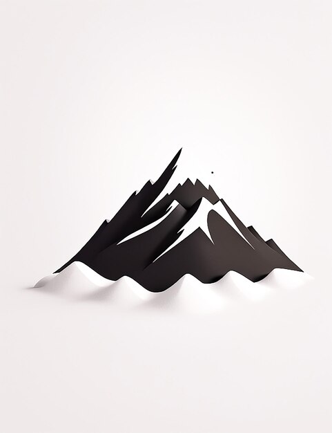 flat design mountain range silhouette generate by AI