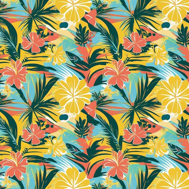Photo flat design pattern design of hawaiian shirt