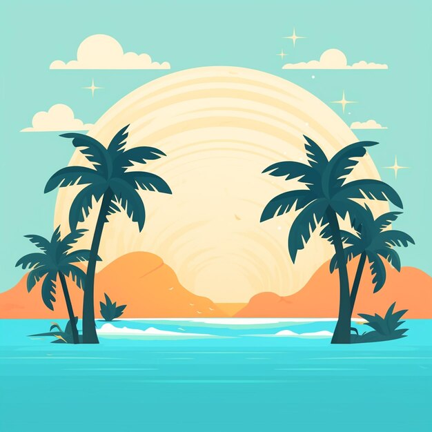 Photo flat design summer background