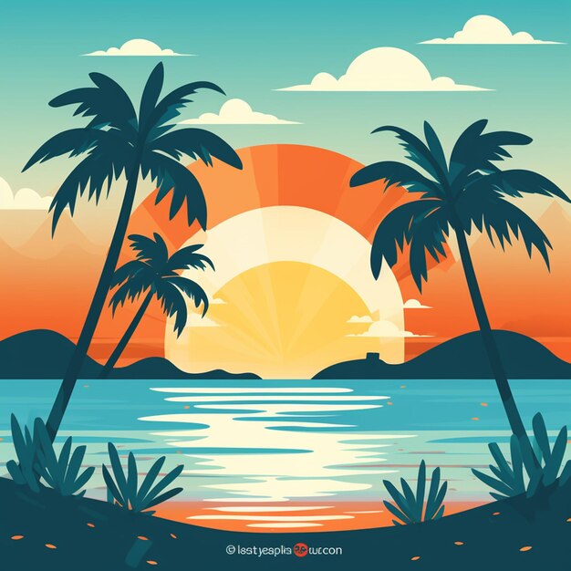 Photo flat design summer background