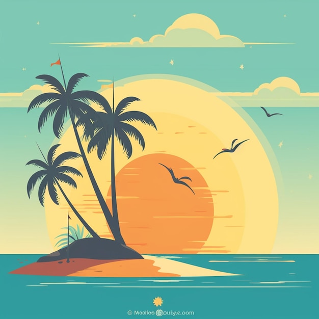 Flat design summer background