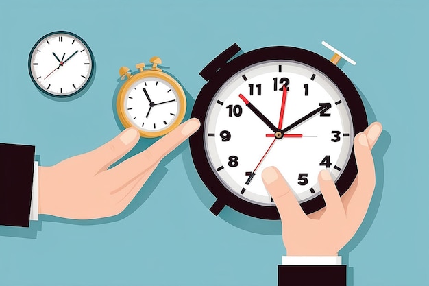 Flat design vector illustration concept for time management