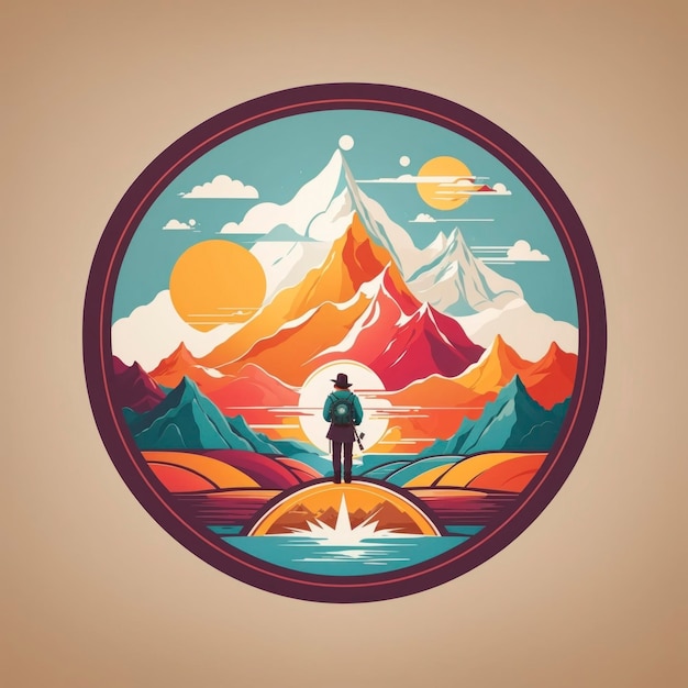 Flat Design Vector Logo for Travel and Adventure Theme