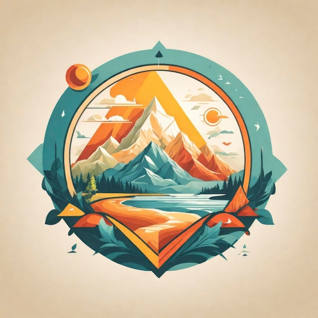 Flat Design Vector Logo for Travel and Adventure Theme