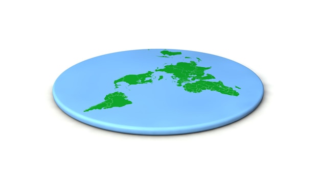 Flat earth concept 3D Rendering