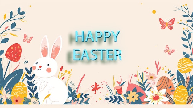 Flat easter celebration illustration with copy space