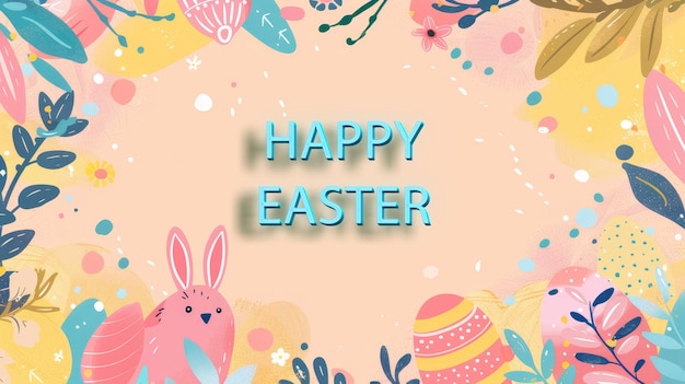 Flat easter celebration illustration with copy space