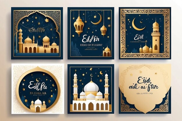 Photo flat eid alfitr card collection