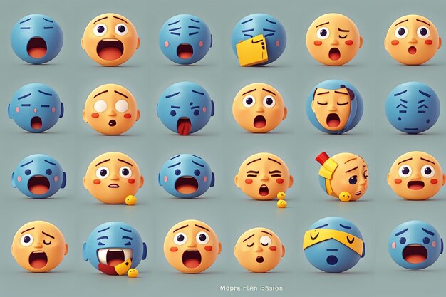 Photo flat emoticon reaction collectio