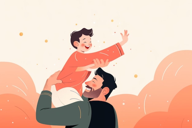 Photo flat father's day illustration