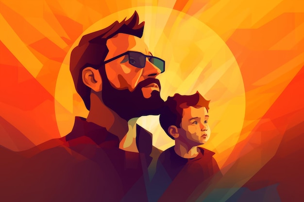 Flat father's day illustration