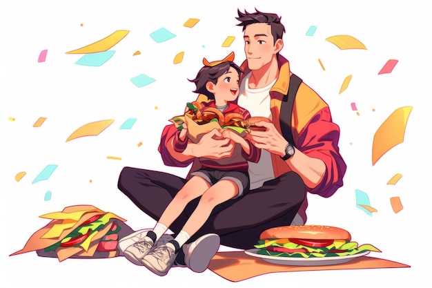 Flat father's day illustration