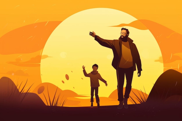 Photo flat father's day illustration