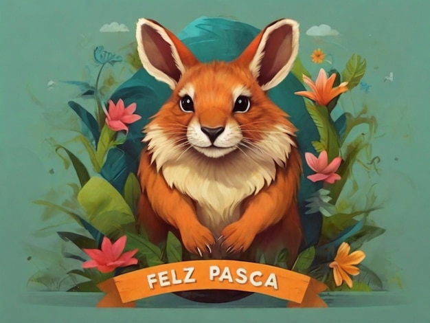 Flat feliz pascoa world wildlife day