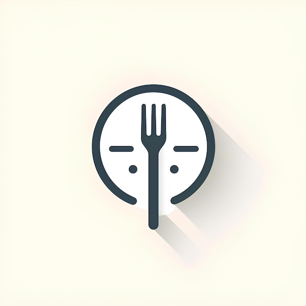 Flat fork and fork icon with shadow background