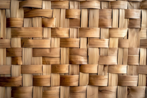 Flat fullframe seamless texture of wicker bamboo wall