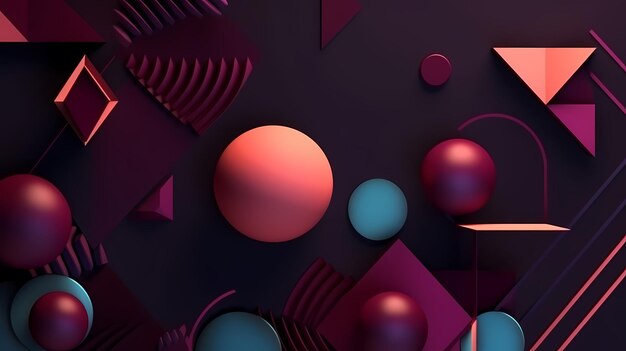 Flat geometric models background ai generated